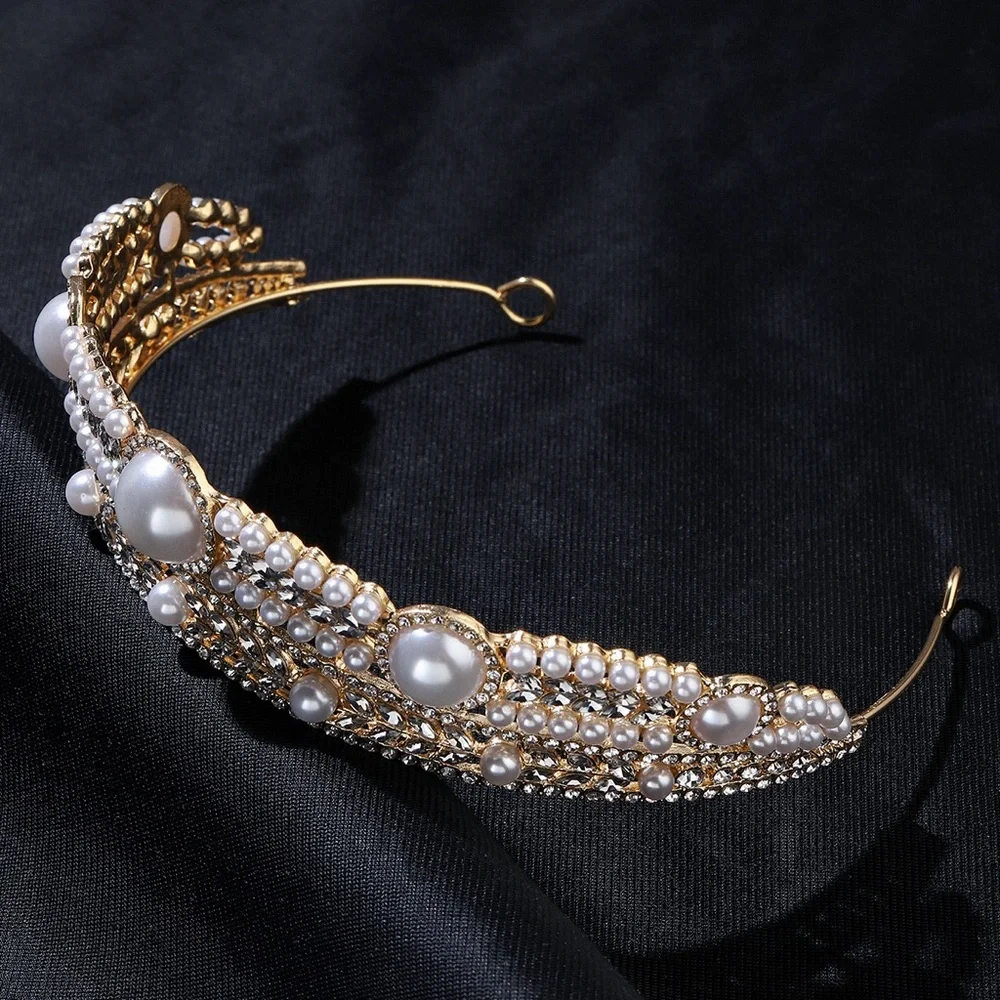 Pearl tiara crown queen vintage elegant jewelry